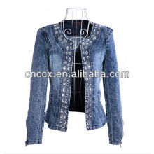 14LJ1073 new fashion beading jean jacket